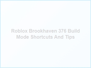 Brookhaven 376 Build Mode: Tips and Shortcuts